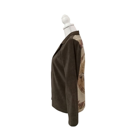 Panhandle Slim Cowboy Print Jacket - Brown and‎ Cream WOMEN'S SMALL VGC - Picture 6 of 11